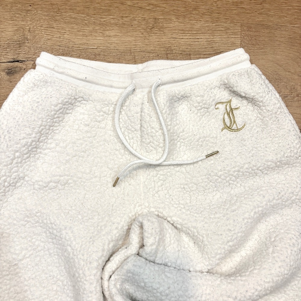 Juicy Couture White Fleece Lounge Matching Set Gold Embroidered Cream Size Small - Picture 8 of 9